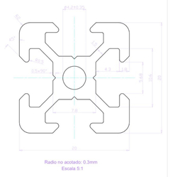 Perfil Aluminio V Slot 2020 Impresora 3d Cnc 1 Mt CALIDAD SEGUNDA - comprar online