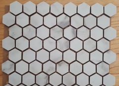 Malla Hexagonal Ceramica Hexagono 34mm calacatta simil marmol carrara - comprar online