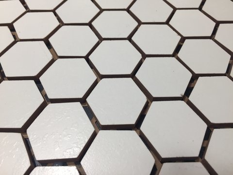 Venecita Hexagono Ceramica Hexagonal 34mm Blanco satinado Piso Pared