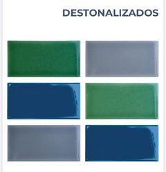 Cerámica Azulejo Destonalizados Subway 7.5x15 Liso Acuarela Varios Colores