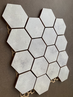 Malla Hexagonal Ceramica 70mm Ciment Gris - tienda online