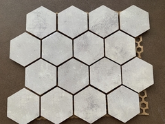 Malla Hexagonal Ceramica 70mm Ciment Gris