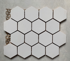 Malla Hexagonal Ceramica Hexagono 70mm Blanco Brillante