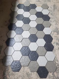 Malla Hexágono 110mm 32,5x39,5cm basalto gama gris Texturado (A PEDIDO) - comprar online