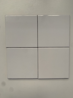 Azulejo 10x10cm Acuarela Blanco Brillante Segunda Calidad