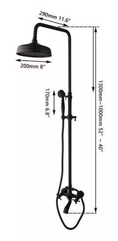 Ducha Externa Vintage Negro Mate Diseño Transferencia MODELO GLOMMA 21SS07B en internet