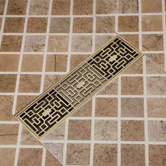 Imagen de Rejilla Piso Desagüe Baño Bronce Antiguo De Diseño Larga