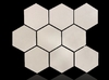 Venecita Hexágono Cerámico Blanco Satinado 110mm 32,5x39,5