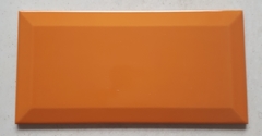 Azulejo Ceramica Española Subway 10x20cm Bisel NARANJA BRILLANTE por unidad suelta - comprar online