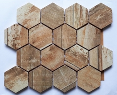 Malla 27x32cm Ceramica Hexagono 70mm SIMIL MADERA en internet