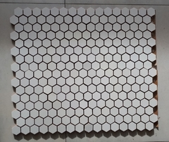 Malla Ceramica Hexagono 34mm Blanco Brillante Espesor 9mm - Mosaico BA