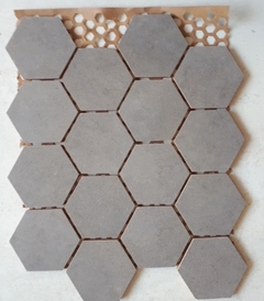 Venecita Malla Hexagonal Ceramica Hexagono 70mm Gris Claro - comprar online