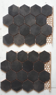 Malla Revestimiento Ceramica hexagono 70mm gris oscuro en internet