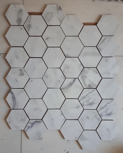 Hexágono Cerámico 110mm 32,5x39,5cm Calacatta Simil Marmol - tienda online