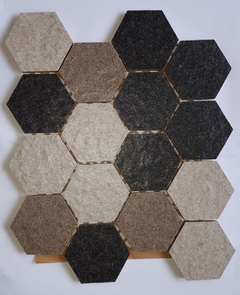 Malla Ceramica Hexagono 70mm Basalto Gama Gris Texturado - comprar online