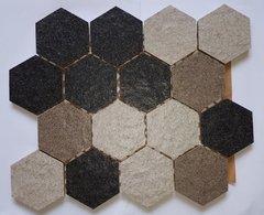 Malla Ceramica Hexagono 70mm Basalto Gama Gris Texturado en internet