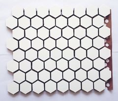 Malla Revestimiento Ceramica de 27x32cm hexágonos de 34mm color blanco satinado