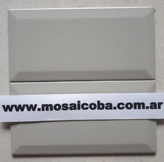 Azulejo Ceramica Española Subway 10x20cm Bisel LIGHT GREY GRIS BRILLANTE - Mosaico BA