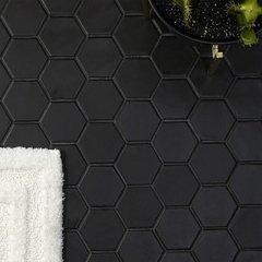 Venecita Malla Hexagonal Ceramica Hexagono 70mm Negro (A PEDIDO) - Mosaico BA