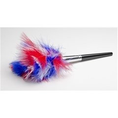 Plumero SIRCHIE de plumas de Marabú Rojo blanco y azul Feather Duster